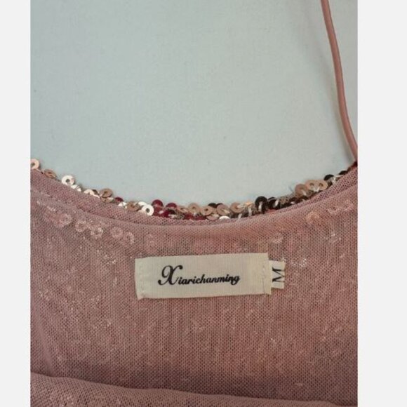 Xiarichanming Women's Stretch Dress Size M Sequins Excellent Pre-owned Condition - Picture 4 of 9